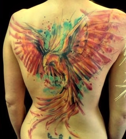 phoenix back tattoo 2