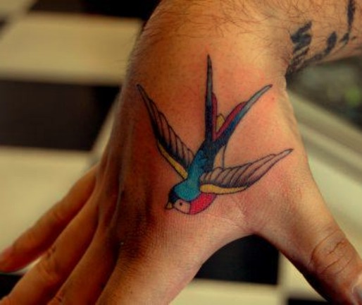 tattoo swallow on hand