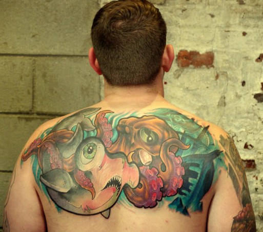shark octopus tattoos