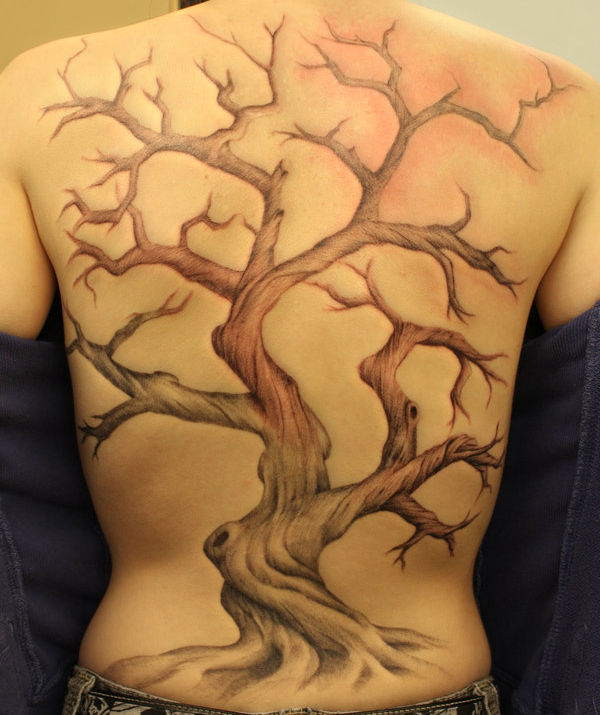tatuaże drzewa na plecach