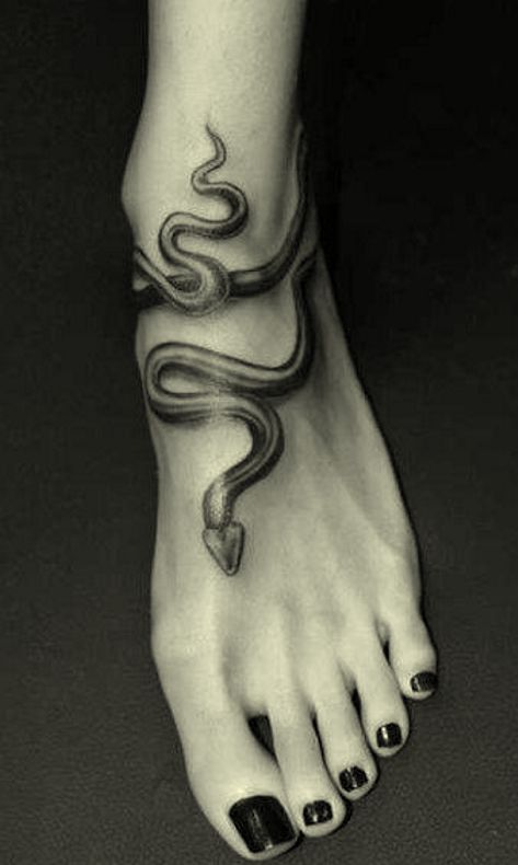 tattoo snake on foot