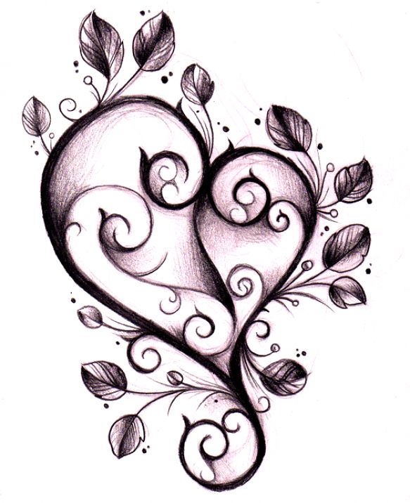 miłosne wzory tatuaży serca