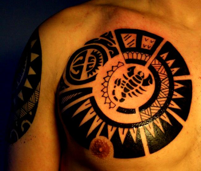 tatuaże maoryskie skorpion