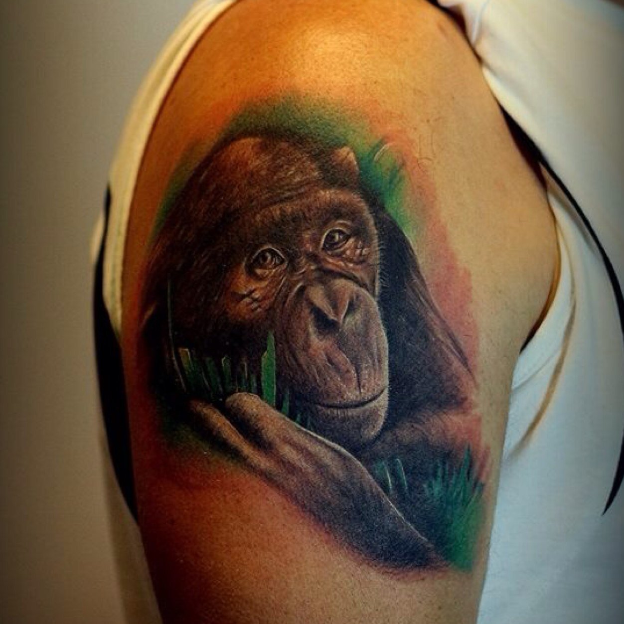 małpa tatuaż na ramieniu 77765