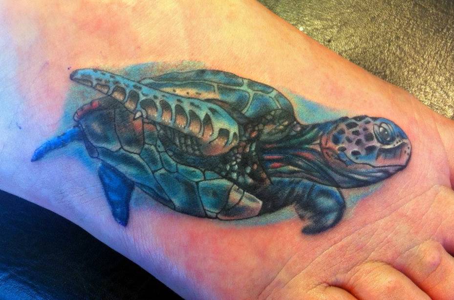 turtle foot tattoo