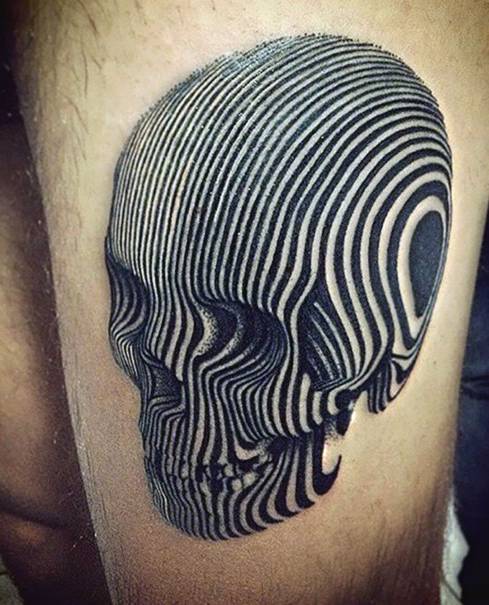 line skull tattoos