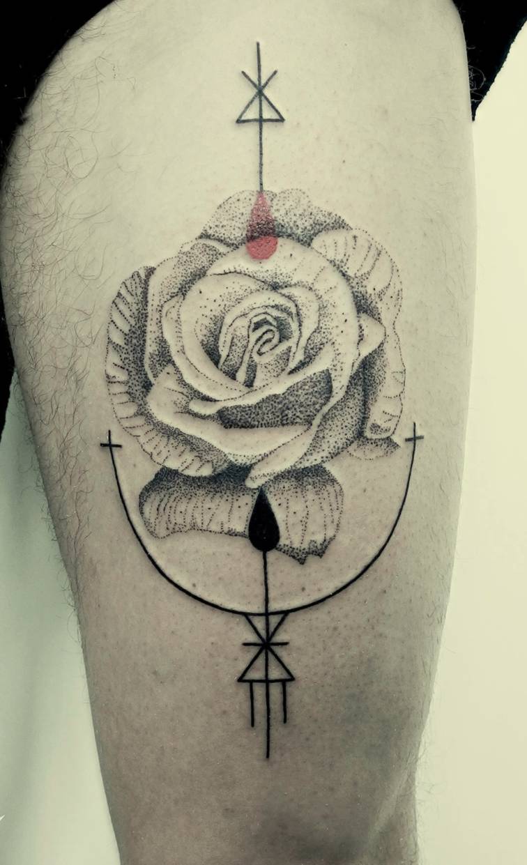 white rose tattoo