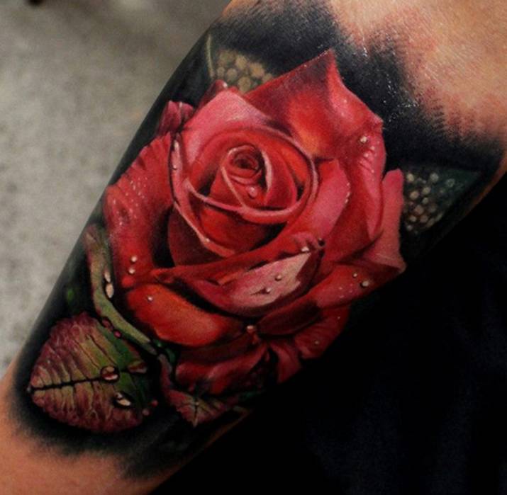 rose 3d tattoo