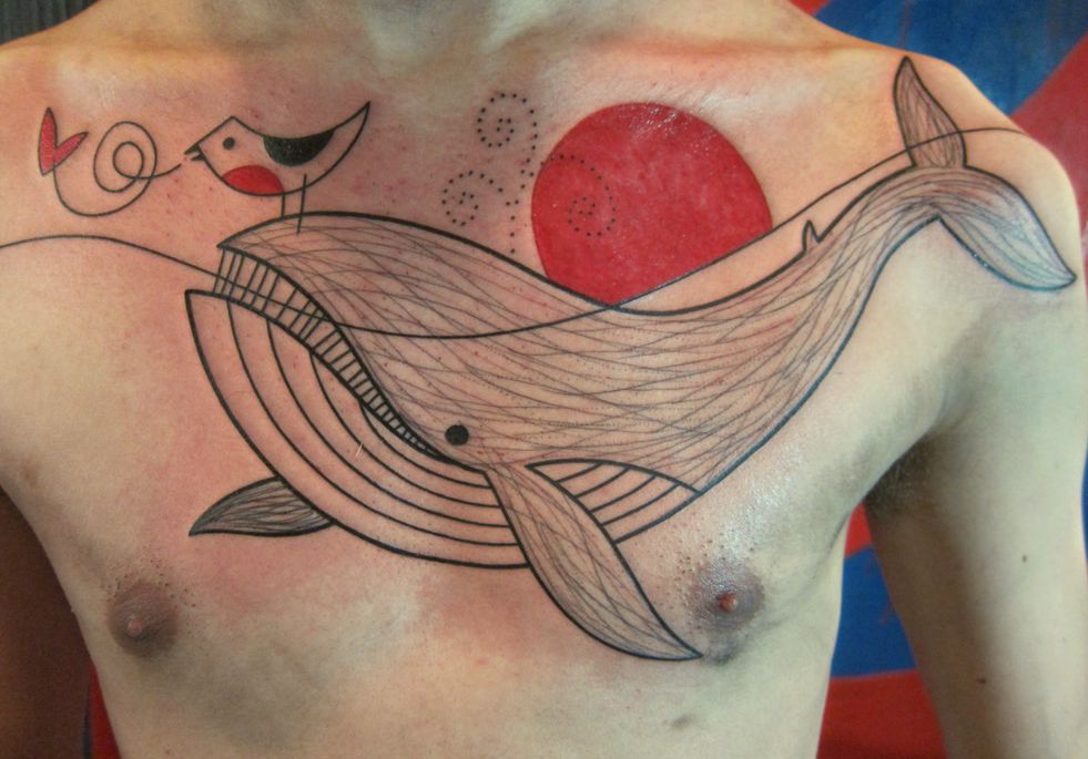wieloryb projekt tatuażu