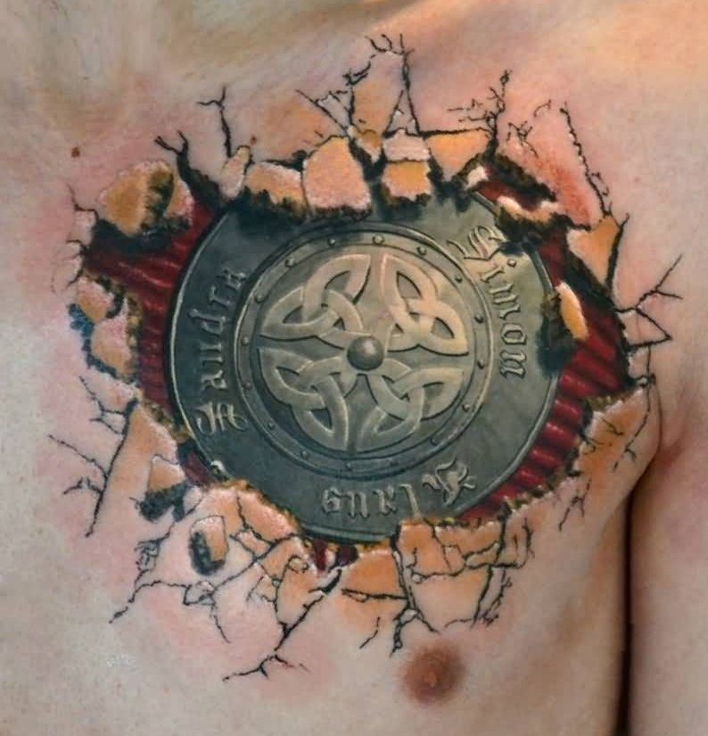 celtycki medalion - tatuaże 3d
