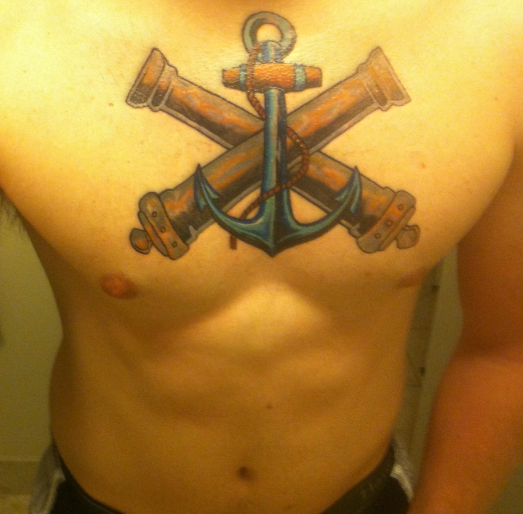anchor tattoo on chest