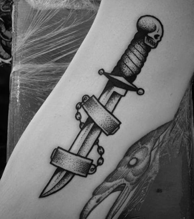 dagger tattoo for men