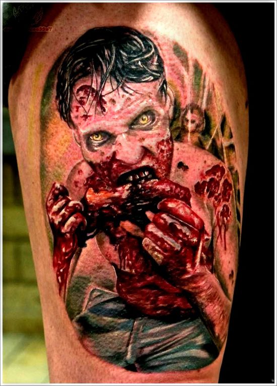 zombie tattoo on arm
