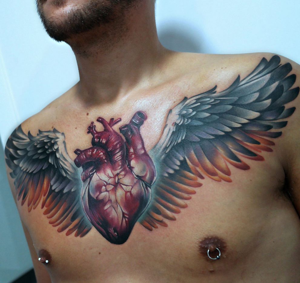 ludzkie serce ze skrzydłami