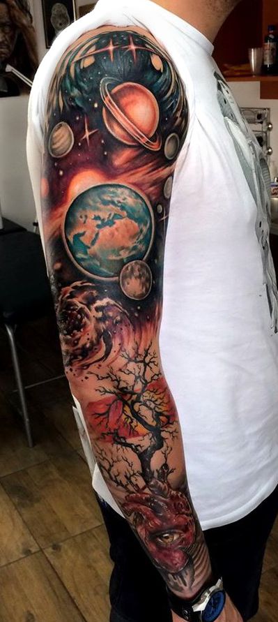 space sleeve tattoos