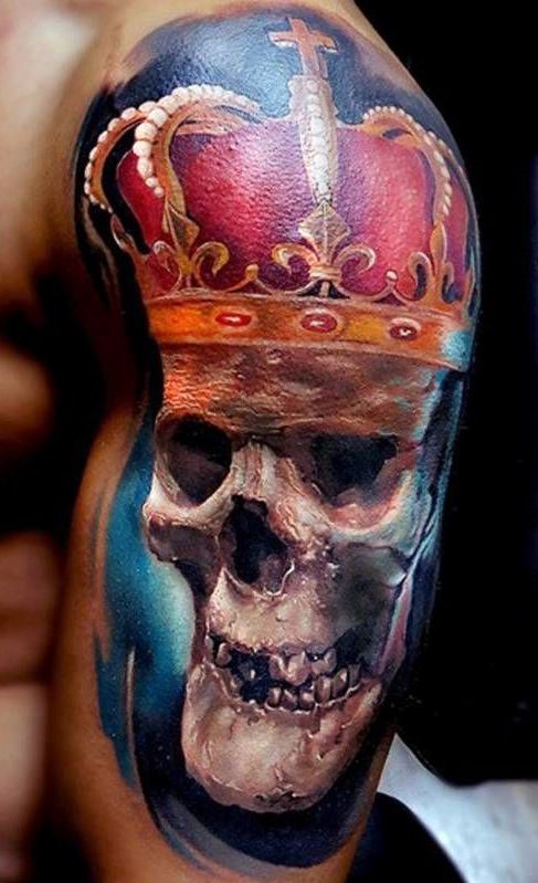 skull in crown | tattoo