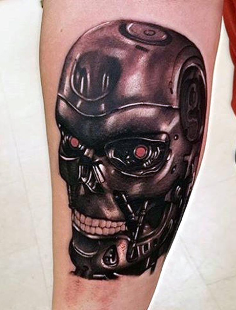 terminator skull tattoo