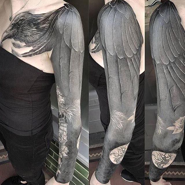 amazing raven tattoo