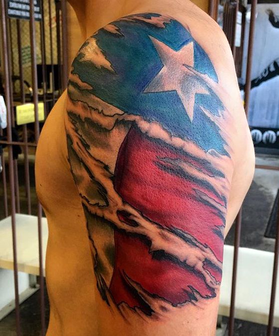 USA flag tattoo on arm