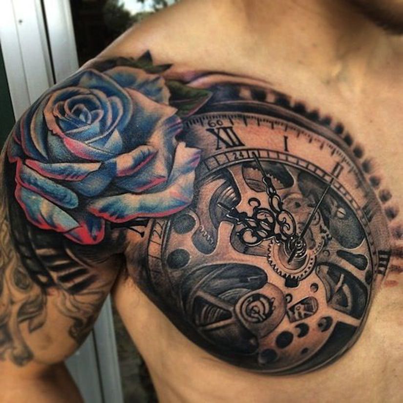 rose chest tattoo chest tattoos