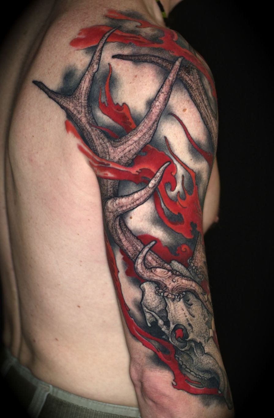 deer skull tattoo