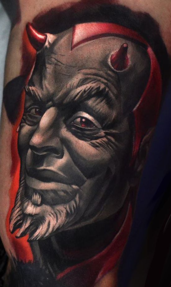 tattoo devil on arm for men