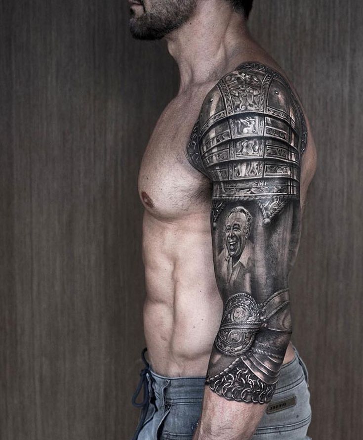 pancerz na ramieniu - tatuaże dla męż