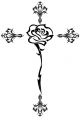 tatuaż krzyż i róża