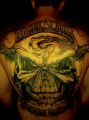 skull back tattoo