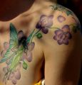 fairy and flowers tattoos