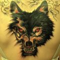skull wolf tattoo