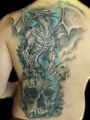 dragon on skull tattoo