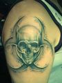 skull tattoo on shoulder