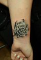 wrist tattoo white rose