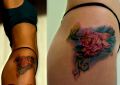 rose tattoo on hip