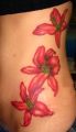 red flowers tattoos on ribs
