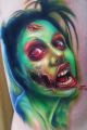 green zombie tattoo