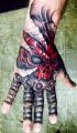 amazing red skull tattoo
