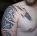 biomechanical arm tattoos