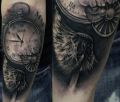 clock tattoo on arm