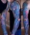 biomechanical sleeve tattoo for men