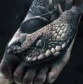 3d snake tattoo on foot