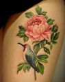 flower and bird tattoo for girl