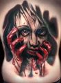 blood hand horror tattoo