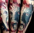 wampir ociekający krwią tatuaż