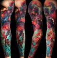 meduza i ośmiornica tatuaże na ręce