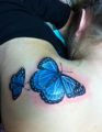 dwa niebieskie motyle tatuaże