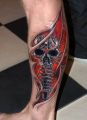 amzing skull tattoo on leg