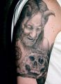 devill and skull tattoo