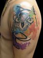 watercolor tattoo owl